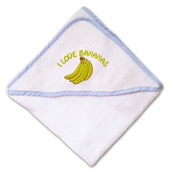 Baby Hooded Towel I Love Bananas Embroidery Kids Bath Robe Cotton - Cute Rascals