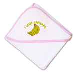 Baby Hooded Towel I Love Bananas Embroidery Kids Bath Robe Cotton - Cute Rascals