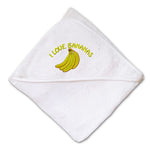 Baby Hooded Towel I Love Bananas Embroidery Kids Bath Robe Cotton - Cute Rascals