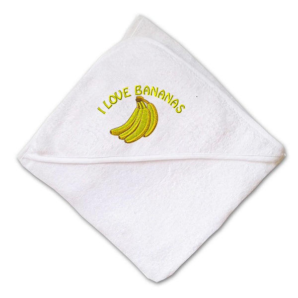 Baby Hooded Towel I Love Bananas Embroidery Kids Bath Robe Cotton - Cute Rascals