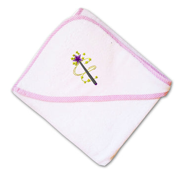 Baby Hooded Towel Kids Princess Magic Wand Embroidery Kids Bath Robe Cotton