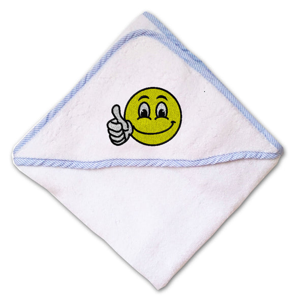 Baby Hooded Towel Emoji Smiley Happy Face Embroidery Kids Bath Robe Cotton - Cute Rascals