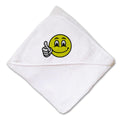 Baby Hooded Towel Emoji Smiley Happy Face Embroidery Kids Bath Robe Cotton