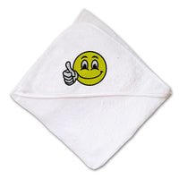 Baby Hooded Towel Emoji Smiley Happy Face Embroidery Kids Bath Robe Cotton - Cute Rascals