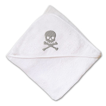 Baby Hooded Towel Skull A Embroidery Kids Bath Robe Cotton