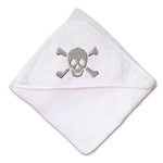 Baby Hooded Towel Skull B Embroidery Kids Bath Robe Cotton - Cute Rascals