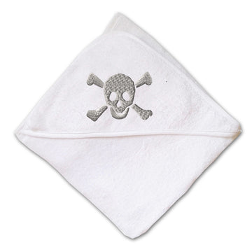 Baby Hooded Towel Skull B Embroidery Kids Bath Robe Cotton