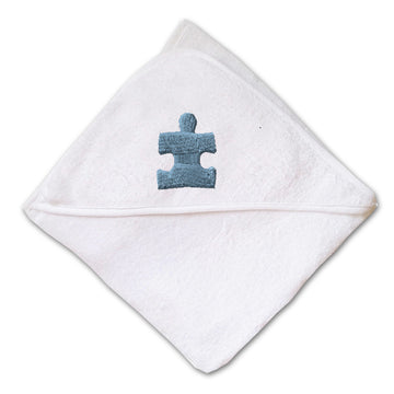 Baby Hooded Towel Autism Puzzle Embroidery Kids Bath Robe Cotton