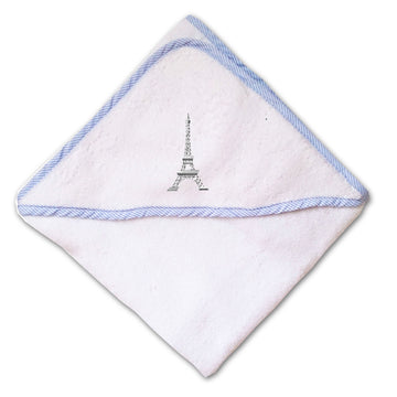 Baby Hooded Towel Paris Travel Eiffel Tower Embroidery Kids Bath Robe Cotton