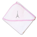 Baby Hooded Towel Paris Travel Eiffel Tower Embroidery Kids Bath Robe Cotton