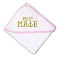 Baby Hooded Towel Gold Letters First Mate Embroidery Kids Bath Robe Cotton