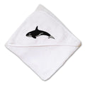 Baby Hooded Towel Orca A Embroidery Kids Bath Robe Cotton
