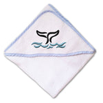 Baby Hooded Towel Whale Tail out Embroidery Kids Bath Robe Cotton - Cute Rascals