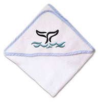 Baby Hooded Towel Whale Tail out Embroidery Kids Bath Robe Cotton - Cute Rascals