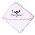 Baby Hooded Towel Whale Tail out Embroidery Kids Bath Robe Cotton