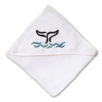 Baby Hooded Towel Whale Tail out Embroidery Kids Bath Robe Cotton - Cute Rascals