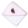 Baby Hooded Towel Sail Boat E Embroidery Kids Bath Robe Cotton