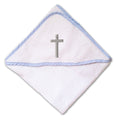 Baby Hooded Towel Cross Silver Embroidery Kids Bath Robe Cotton