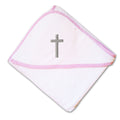 Baby Hooded Towel Cross Silver Embroidery Kids Bath Robe Cotton