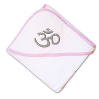 Baby Hooded Towel Religion Hinduism Symbol Embroidery Kids Bath Robe Cotton - Cute Rascals