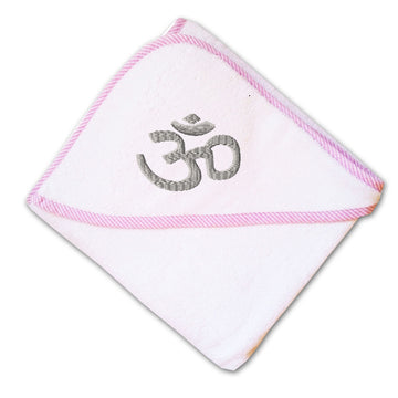 Baby Hooded Towel Religion Hinduism Symbol Embroidery Kids Bath Robe Cotton