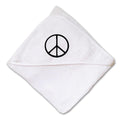 Baby Hooded Towel Thin Peace Sign Black Embroidery Kids Bath Robe Cotton