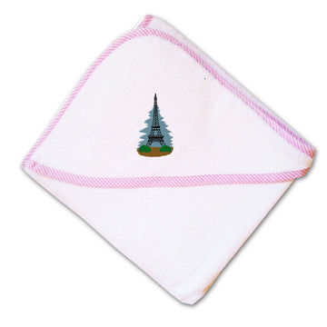Baby Hooded Towel Eiffel Tower Embroidery Kids Bath Robe Cotton
