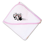 Baby Hooded Towel Sport Bowling Ball Splash B Embroidery Kids Bath Robe Cotton - Cute Rascals