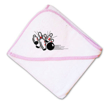 Baby Hooded Towel Sport Bowling Ball Splash B Embroidery Kids Bath Robe Cotton
