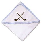 Baby Hooded Towel Hockey Sticks Embroidery Kids Bath Robe Cotton - Cute Rascals