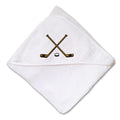 Baby Hooded Towel Hockey Sticks Embroidery Kids Bath Robe Cotton