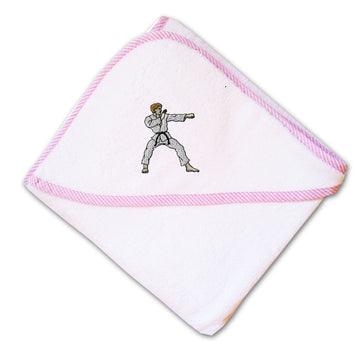Baby Hooded Towel Karate Man Embroidery Kids Bath Robe Cotton
