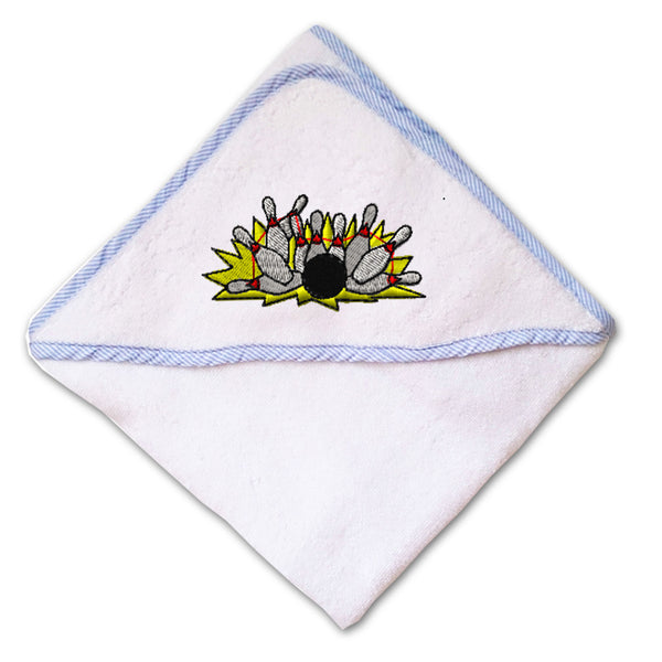 Baby Hooded Towel Bowling Splash Embroidery Kids Bath Robe Cotton - Cute Rascals