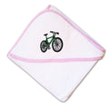 Baby Hooded Towel Mountain Green Bike Embroidery Kids Bath Robe Cotton