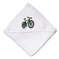 Baby Hooded Towel Mountain Green Bike Embroidery Kids Bath Robe Cotton