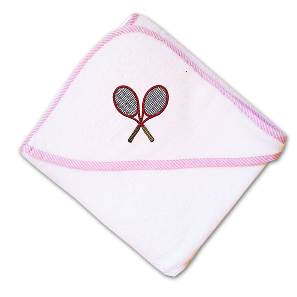 Baby Hooded Towel Tennis Racquets B Embroidery Kids Bath Robe Cotton - Cute Rascals