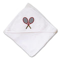 Baby Hooded Towel Tennis Racquets B Embroidery Kids Bath Robe Cotton