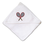 Baby Hooded Towel Tennis Racquets B Embroidery Kids Bath Robe Cotton - Cute Rascals