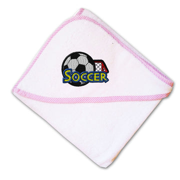Baby Hooded Towel Soccer Sports Ball Embroidery Kids Bath Robe Cotton
