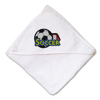 Baby Hooded Towel Soccer Sports Ball Embroidery Kids Bath Robe Cotton - Cute Rascals