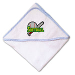 Baby Hooded Towel Softball Sports Ball Embroidery Kids Bath Robe Cotton - Cute Rascals