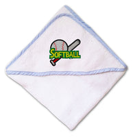 Baby Hooded Towel Softball Sports Ball Embroidery Kids Bath Robe Cotton - Cute Rascals