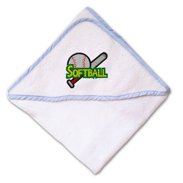 Baby Hooded Towel Softball Sports Ball Embroidery Kids Bath Robe Cotton - Cute Rascals