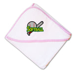 Baby Hooded Towel Softball Sports Ball Embroidery Kids Bath Robe Cotton - Cute Rascals