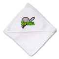 Baby Hooded Towel Softball Sports Ball Embroidery Kids Bath Robe Cotton