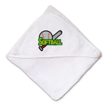 Baby Hooded Towel Softball Sports Ball Embroidery Kids Bath Robe Cotton - Cute Rascals