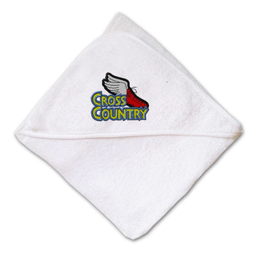 Baby Hooded Towel Cross Country Logo Sport Embroidery Kids Bath Robe Cotton
