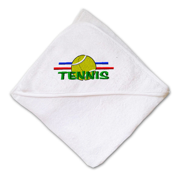 Baby Hooded Towel Tennis Logo Embroidery Kids Bath Robe Cotton - Cute Rascals