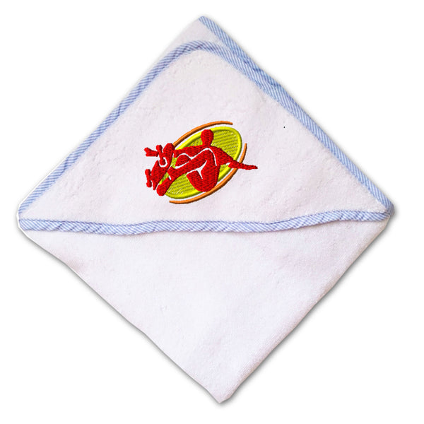 Baby Hooded Towel Skater Sports A Embroidery Kids Bath Robe Cotton - Cute Rascals