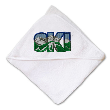 Baby Hooded Towel Small Ski Embroidery Kids Bath Robe Cotton